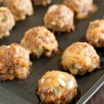 baked meatballs on a pan